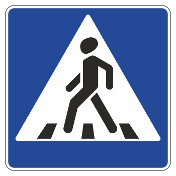 Дорожный знак 5.19.1 «Пешеходный переход» (металл 0,8 мм, III типоразмер: сторона 900 мм, С/О пленка: тип В алмазная)
